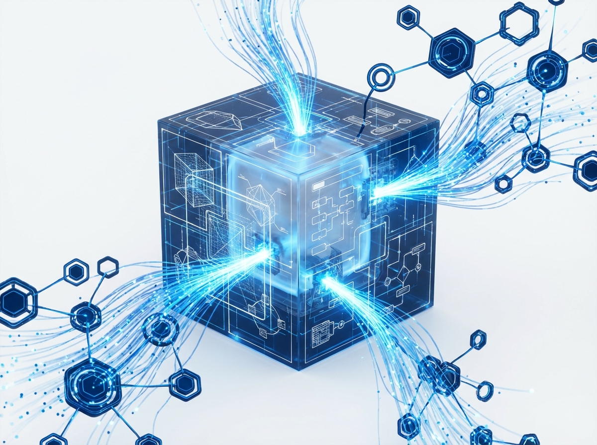A smiling young woman in a white lab coat holds a petri dish containing a biological sample, standing in a laboratory filled with scientific equipment.