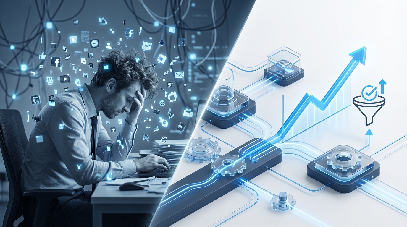 A happy golden retriever sits in green grass, smiling with its tongue slightly out and looking directly at the viewer.